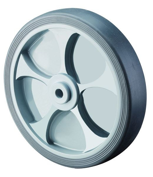 BS Rollen Gummirad, Rad-Breite 32 mm, Rad-Ø 125 mm, Tragfähigkeit 120 kg, Reifen thermoplastisch grau, Kugellager, VE: 8 Stück, A85.128