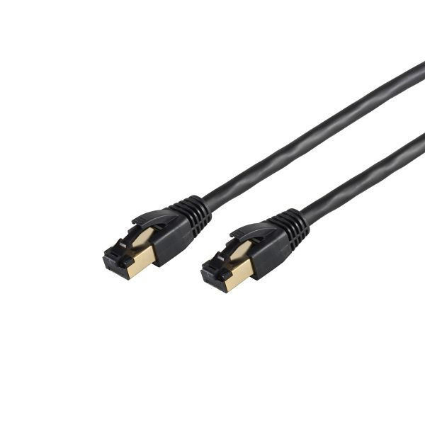 S-Conn Netzwerkkabel-Patchkabel cat 8.1 F/FTP PIMF LSZH schwarz 0,5m, 08-41015
