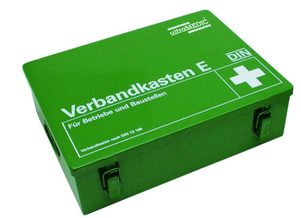 ultraMEDIC Betriebsverbandkasten ultraWORKS I6 Füllung DIN 13169:2021, grün, Metallkasten, SAN-0166-G