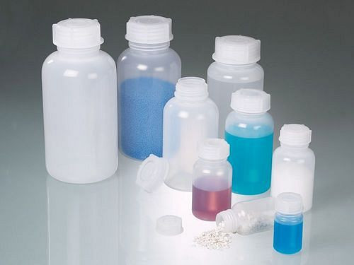 DENIOS Weithalsflasche aus PP transparent, 500 ml, VE: 72 Stück, 309692