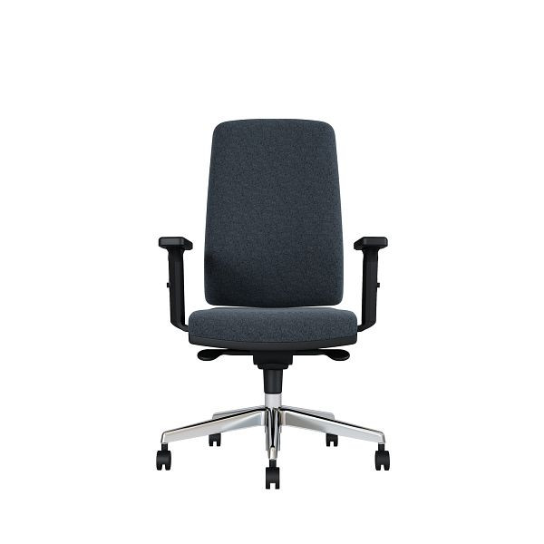 Bisley Bürodrehstuhl Stone, Tiefenverstellbarer Sitz, Mit Armlehnen, Aluminiumfußkreuz, TN9808 black pepper, STONETALTN9808