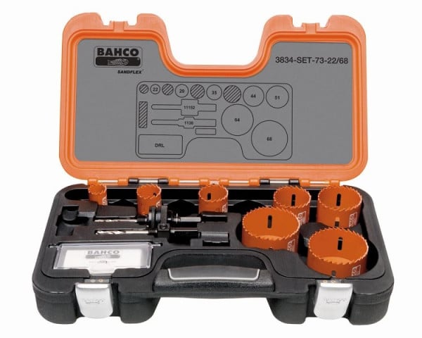 Bahco Lochsägen-Satz, Gesamtlänge 370 mm, 3834-SET-73, 7311518254339