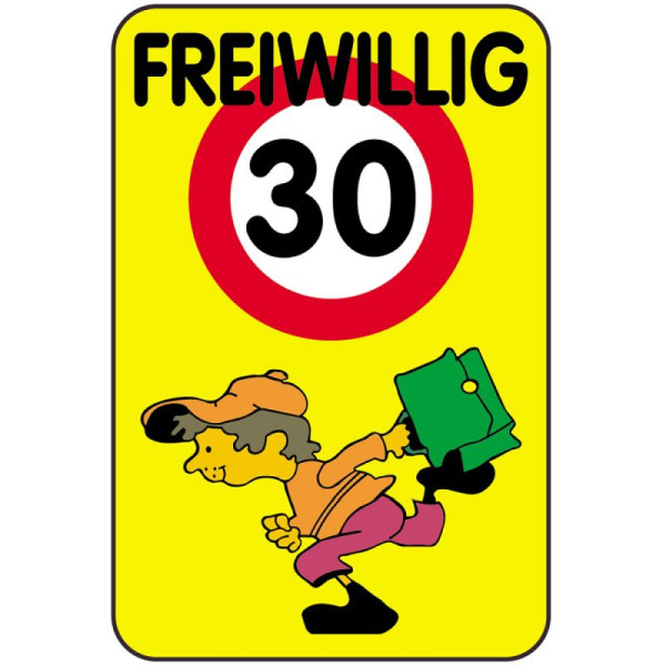 Stein HGS Kinderschild/Verkehrszeichen FREIWILLIG 30, 500x750mm, 14818