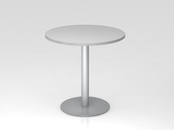 Hammerbacher Besprechungstisch 80cm rund Grau/Silber, Gestell Silber, VSTF08/5/S