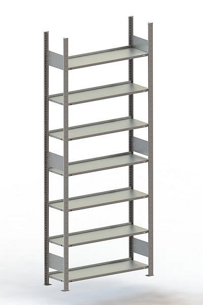 Meta Büro Steckregal Compact GR 2500x1000x300 mm, RAL 7035, Bodenanzahl: 7, 200178022