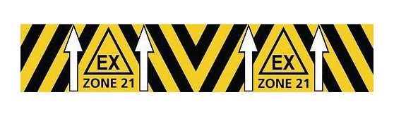 Moravia Bodenmarkierung mit Ex-Druck selbstklebend, Rolle 5m, 50mm breit, Ex-Zone 21, 217903