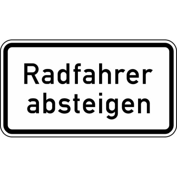 Stein HGS Radfahrer absteigen Nr. 1012-32, 420 x 231 mm, Alform, RA2, 1012-32-122