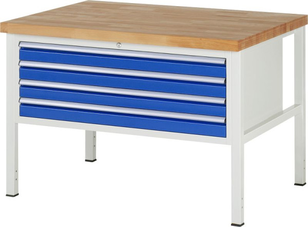 RAU Werkbank Serie 8000 - Modell 8333, B1250 x T900 x H840 mm, Systemunterbau B1235 x T850 x H800 mm, 03-8333A2-129B4S.11