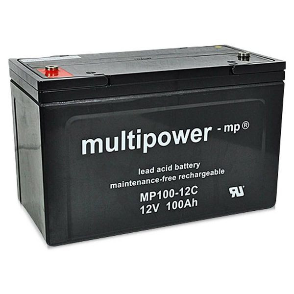 multipower 12V 100Ah AGM Batterie, häufige Lade- und Entladevorgänge, MP100-12C