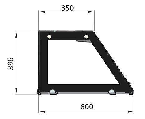Skyrainbow Glasaufsatz kurz, schwarzer Rand, gerade Ausführung für THSA228, THSAI228-KGS