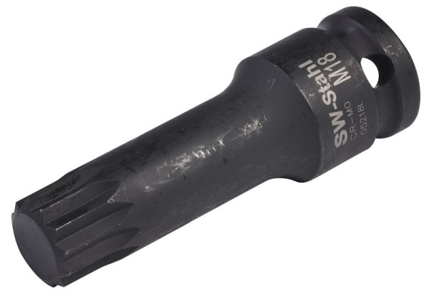 SW-Stahl IMPACT-Schraubendreheinsatz, 1/2", Innenvielzahn, M18 x 78 mm, 05218L