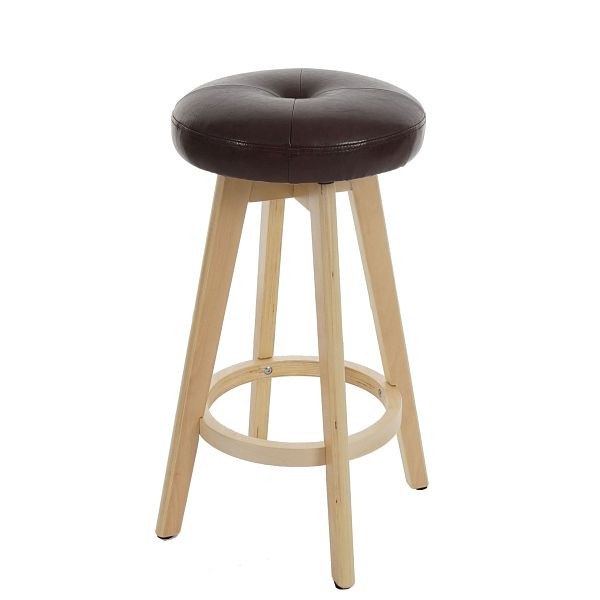 Mendler Barhocker Navan, Barstuhl Tresenhocker, Holz Kunstleder drehbar, bordeaux, helle Beine, 45388