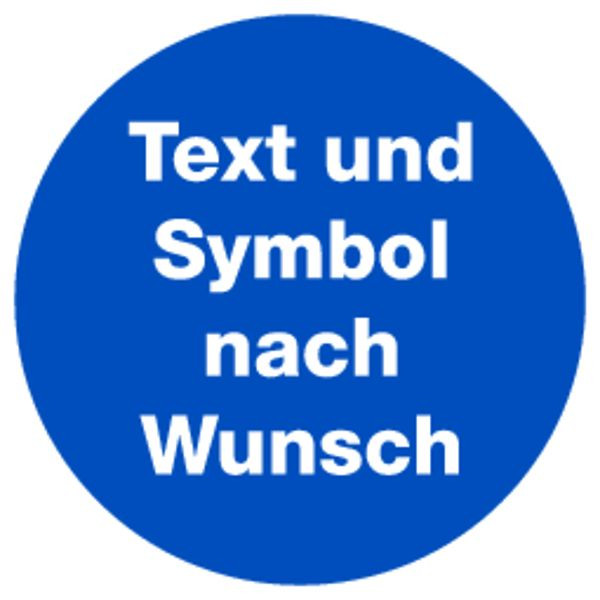 Schilder Klar Gebotsschilder mit Text nach Wunsch, 100x0.45 mm Aluminium geprägt, 3076/51