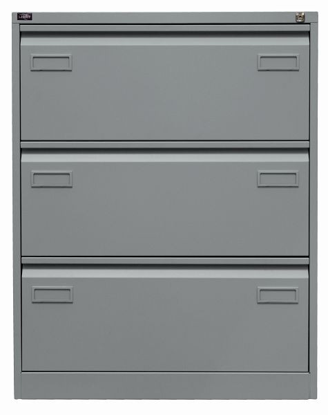 Bisley LIGHT Hängeregistraturschrank, doppelbahnig 3 HR-Schubladen, silber, CDF3355