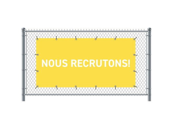 Showdown Displays Zaun-Banner 200 x 100 cm Wir Stellen Ein Französisch Gelb, FBG200-100-I741