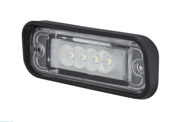 HELLA Kennzeichenleuchte, LED, 24V, Einbau/Schraubanschluss, Lichtscheibenfarbe: glasklar, außen, 2KA 010 278-627