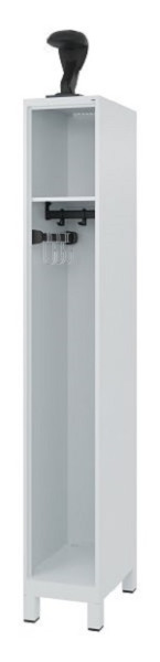 C+P Feuerwehrspind Evolo, Modell EXPERT, 1 Abteil, H1850B300T500 mm, Lichtgrau, Füße, 0491015-10 S10006