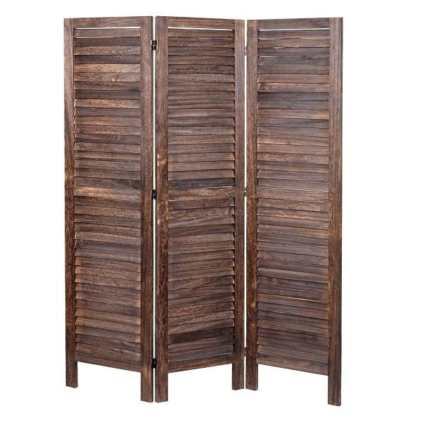 Mendler Paravent HWC-G30, Trennwand Sichtschutz Raumteiler, Shabby-Look 170x120cm, braun, 67519