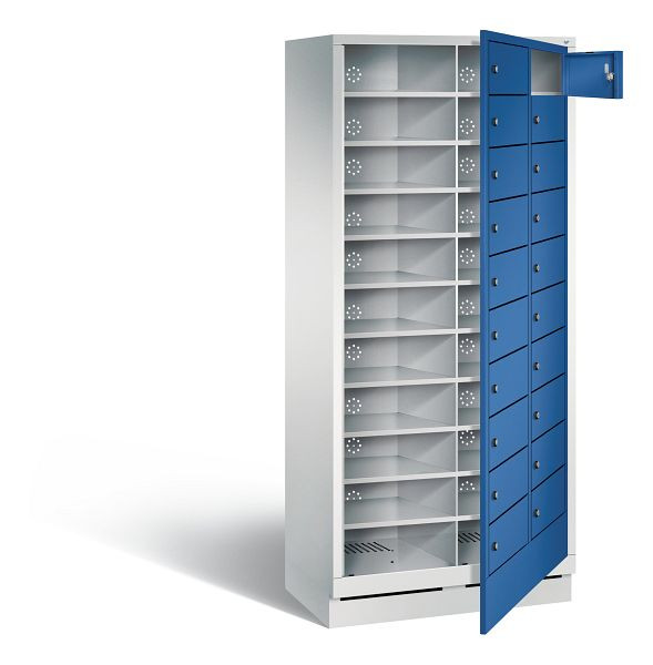 C+P Wäsche-Ausgabeschrank Evolo, H1800xB810xT500mm, Farbe: Lichtgrau / Enzianblau, 48160-210 S10002
