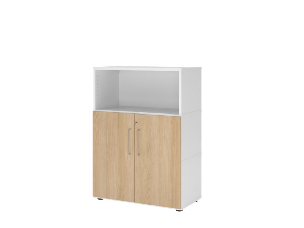 Hammerbacher Regal/Türen, 3OH, weiß/eiche, VFW38T2KG/W/E/BS
