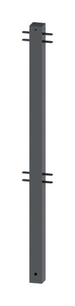 Schake Stadtzaun Mittelpfosten mit Flachkopf, Vierkantrohr 70x70mm mit Stahlkappe, 418_7804B