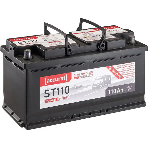 Accurat Semi Traction ST110 AGM Wohnmobil-Batterie 12V 110Ah 850A, VBB-AGM-ST110