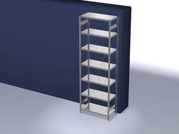 hofe Fachboden-Grundregal, 3000x500x1000 mm, 7 Fachebenen, verzinkt, 230 kg Fachlast, 1700 kg Feldlast, einseitige Bedienung, HZG30510XM