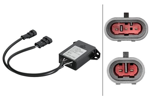 HELLA Steuergerät, Beleuchtung, 12/24V, Anschlussanzahl: 2, AMP, für Tagfahrlicht (LED)/für Positionslicht (LED), 5DS 010 668-701