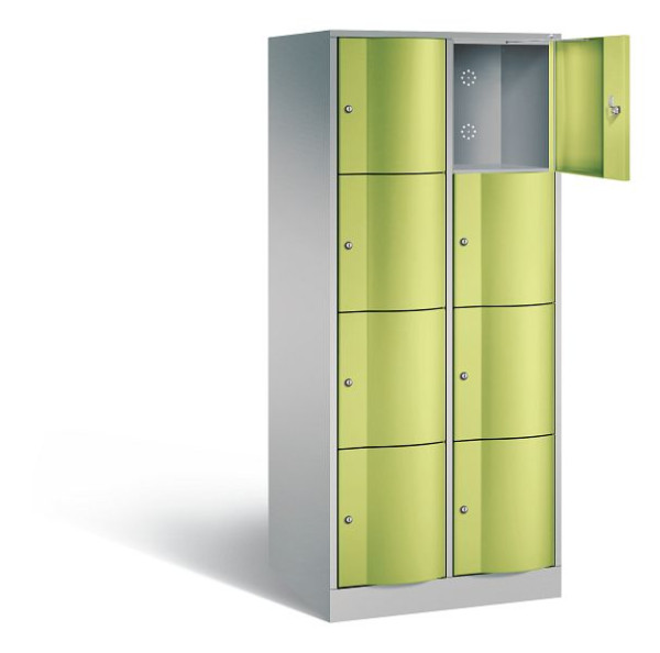 C+P XL-Schließfachschrank Resisto, H1950xB772xT640mm, Farbe: Weißaluminium / Viridingrün, 8470-273 S10033