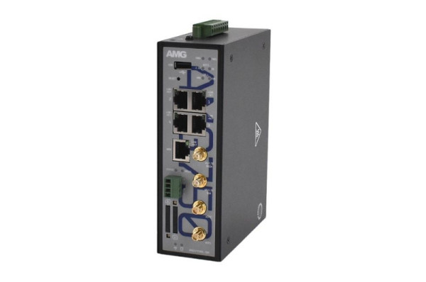 AMG Systems Industrieller Managed 4G EU Router 4 x 10/100/1000BT RJ45 Ports, 1x WAN Port, WLAN, RS232/485 Serial, Dual SIM, AMG750-1G-4G-1E4
