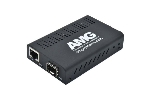 AMG Systems Medienkonverter, 0°C bis 50°, 1 x 100/1GBT RJ45, ohne SFP, 1 x 100/1000FX SFP Slot, AMG210M-1G-1S