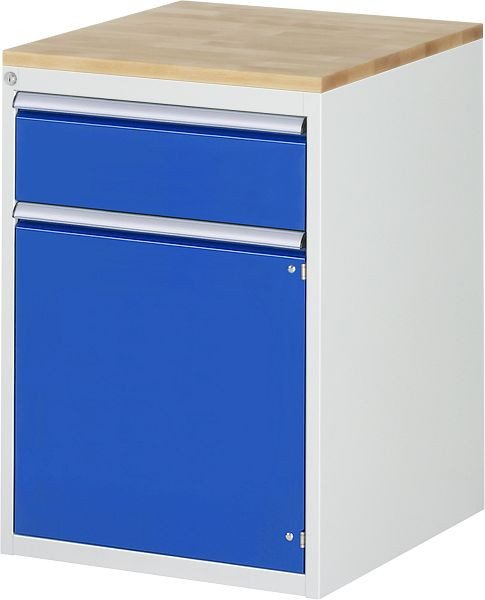 RAU Schubladenschrank Serie 7000, B580xT650xH825mm, Schublade: 1xH180mm, Flügeltür H540mm, Buche-Massiv-Arbeitsplatte, 03-L5.8AR-B.11