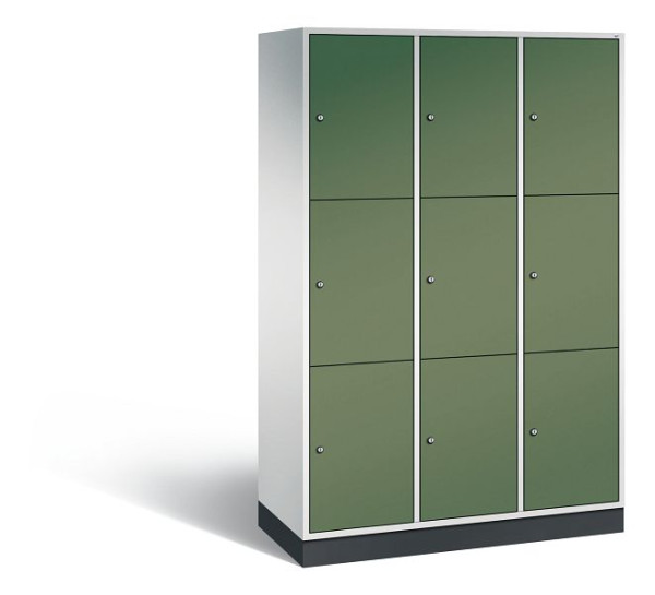 C+P XL-Schließfachschrank Intro, 9 Fächer, H1950B1220T490 mm, Grau/Resedagrün, 8370-302 S10135