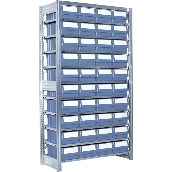 BITO Behälterregal mit 40RK 1849x1058x524 Grundfeld verzinkt lose FP, 53021