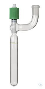Rettberg Schlenkrohr, 100 ml, HV-PTFE-Ventil mit Feingewinde 0 - 8 mm, seitliche Hülse NS 14,5/23 (90°), Borosilikatglas 3.3, 107080028