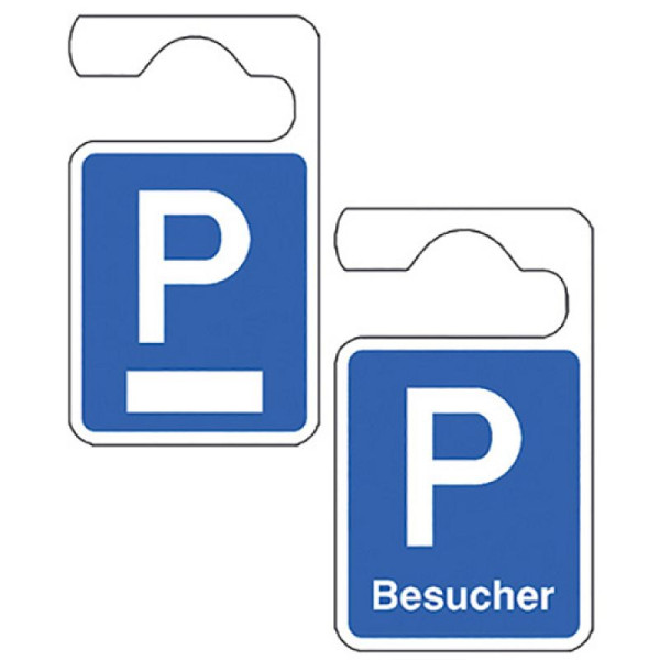 Stein HGS Parkausweisanhänger mit Symbol P, weißes Feld zur Selbstbeschriftung, 90.9667