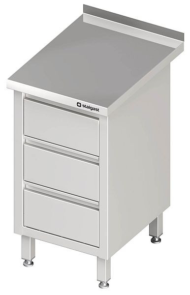 Stalgast Schubladenschrank mit 3 Schubladen, 450x700x850 mm, mit Aufkantung, verschweißt, VAS04713A