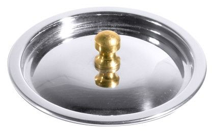 Contacto Deckel 8,5 cm Edelstahl mit Messinggriff, 3398/090