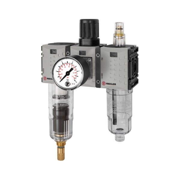 Riegler WE 3-teilig »FUTURA-mini«, PC-Behälter, Standardmanometer, G 1/4, 0,1-4, VA, 142484