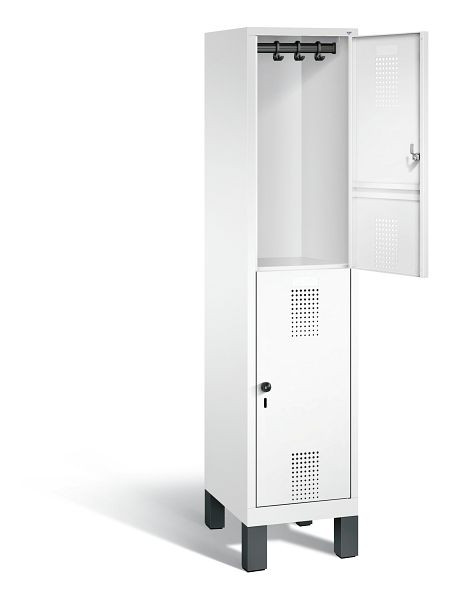 C+P Spind doppelstöckig Evolo, H1850xB420xT500mm, Farbe: Verkehrsweiß, 48310-12 S10094