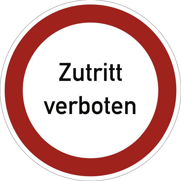 Moedel Zutritt verboten, Textschild, Aluminium, Ø 400 mm, 98955