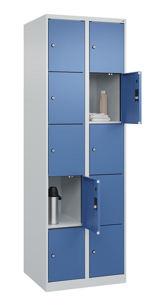 C+P Schließfachschrank Evolo PLUS, 10 Fächer, 1850x600x500mm, 7035/5023, 049000-205 S10008
