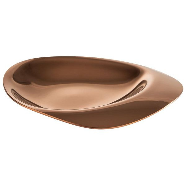 APS Teller "PEBBLES", 4er-Set, Edelstahl, PVD-beschichtet, 8,5 x 8 cm, Höhe 1 cm, Kupfer-Look, 40792