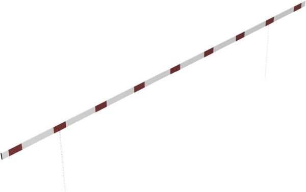 Schake Barriere Aluminiumprofil weiß beschichtet / rot reflektierend, beidseitig reflektierend, Querrohrlänge: 6000 mm, 4217_60B