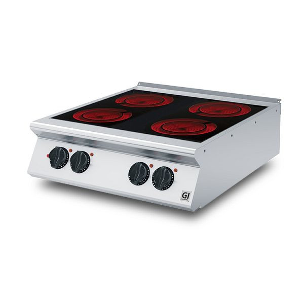 Gastro-Inox 700 "High Performance" Keramikkochfeld mit 4 Kochzonen, 80cm, Tischmodell, 170.047