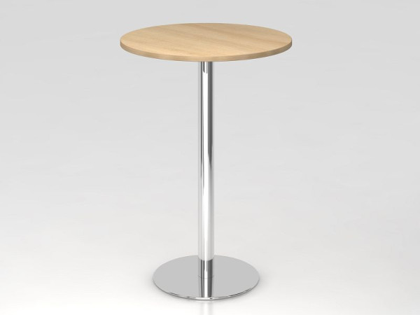 Hammerbacher Stehtisch 80cm rund Eiche/Chrom, Gestell verchromt, VSTH08/E/C