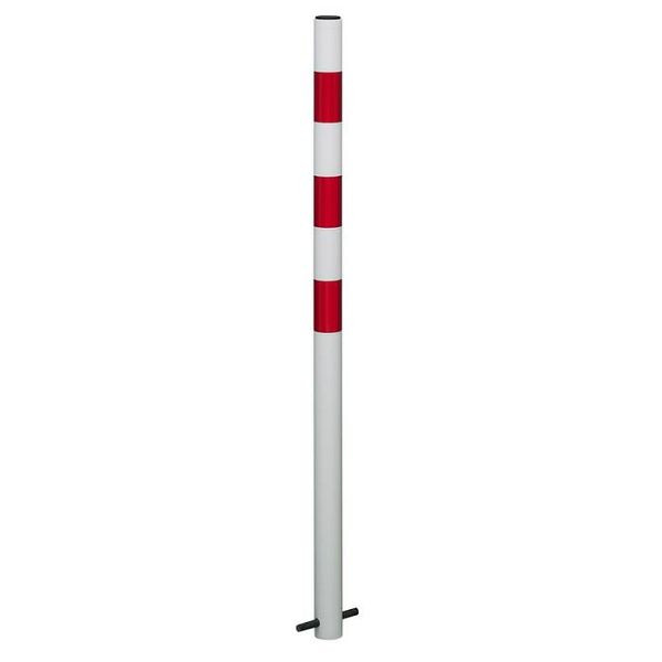 Stein HGS Absperrpfosten "Acero" Ø60mm, aus Kunststoff, zum Aufdübeln, (Bodenplatte 200x200mm) mit Kettenkopf, 13423