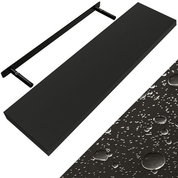 casaria Wandregal Schweberegal 90cm Schwarz + Halterung, 107753