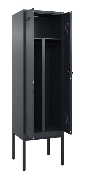 C+P PSA Doppel-Spind Evolo PLUS, Gestell, 2 Abteile, 2120x600x500mm, 7016/7016, Drehriegel, 0490327-20P S10016