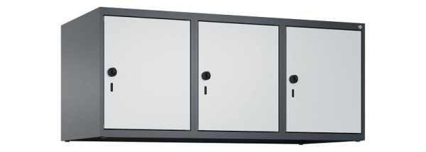 C+P Schrankaufsatz Classic PLUS, Aufsatzschrank, 7016/7035, Drehriegel, 500x1200x500mm, 3 Abteile, 080090-32 S10013